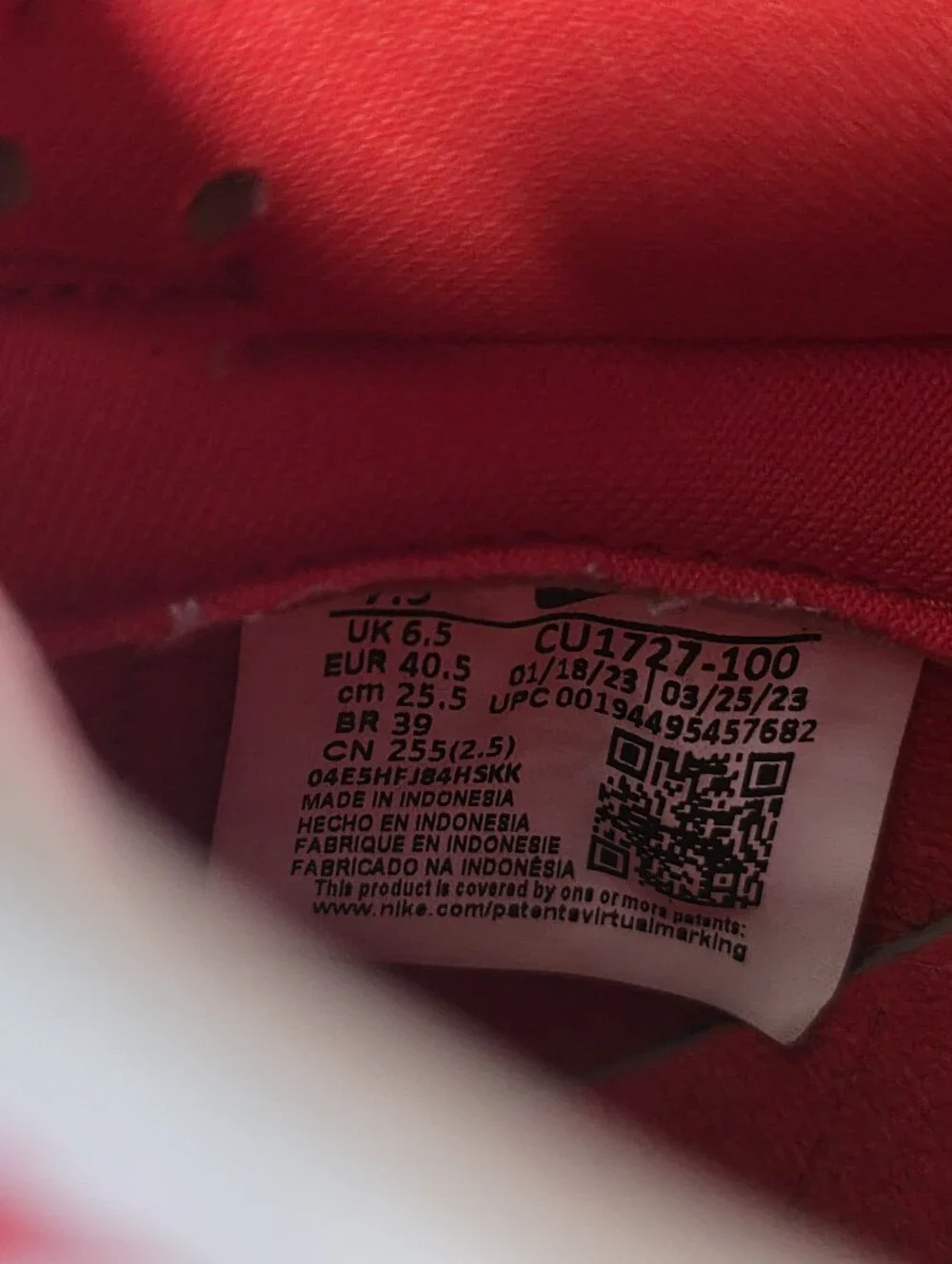 Nike Dunk Low-style Men's 7.5  Red & White Sneakers